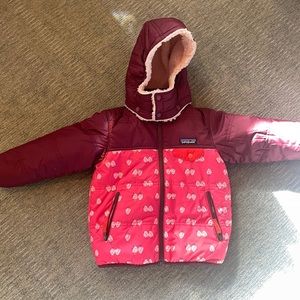Patagonia size 4 reversable winter snow jacket with removable hood